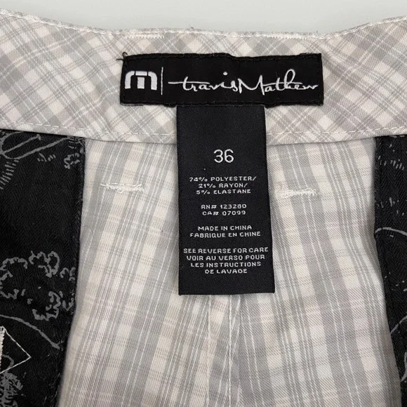 Travis Mathew Men's Gray Plaid Golf Chino Shorts Lightweight Casual Size 36 FLAW - Picture 3 of 9